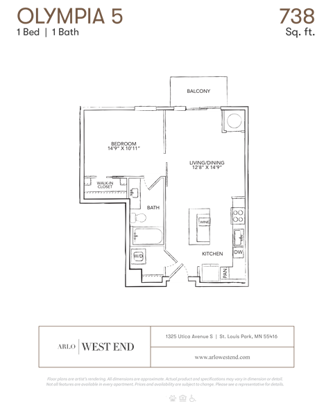 a floor plan of a bedroom apartment